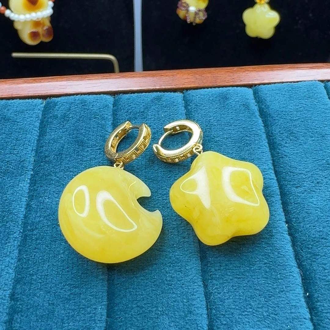 琥珀耳饰未镶嵌琥珀耳饰