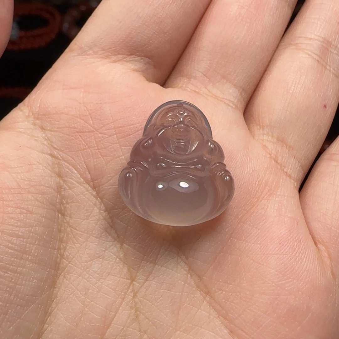 南红玛瑙未镶嵌冰飘弥勒吊坠