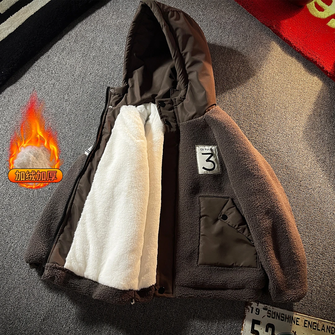 男童外套加绒加厚羊羔绒棉衣夹棉冬季儿童2025冬季新款童装冬装潮