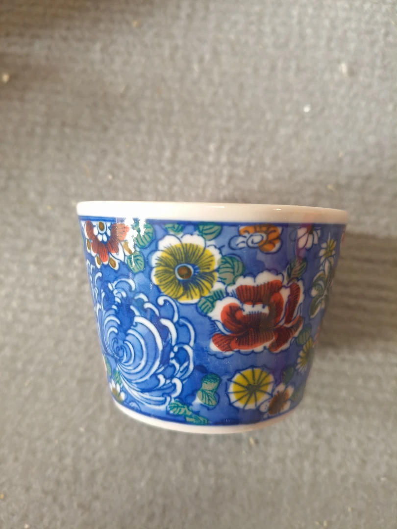 景德镇陶瓷全手工手绘红稀土满工绘画万花直筒杯