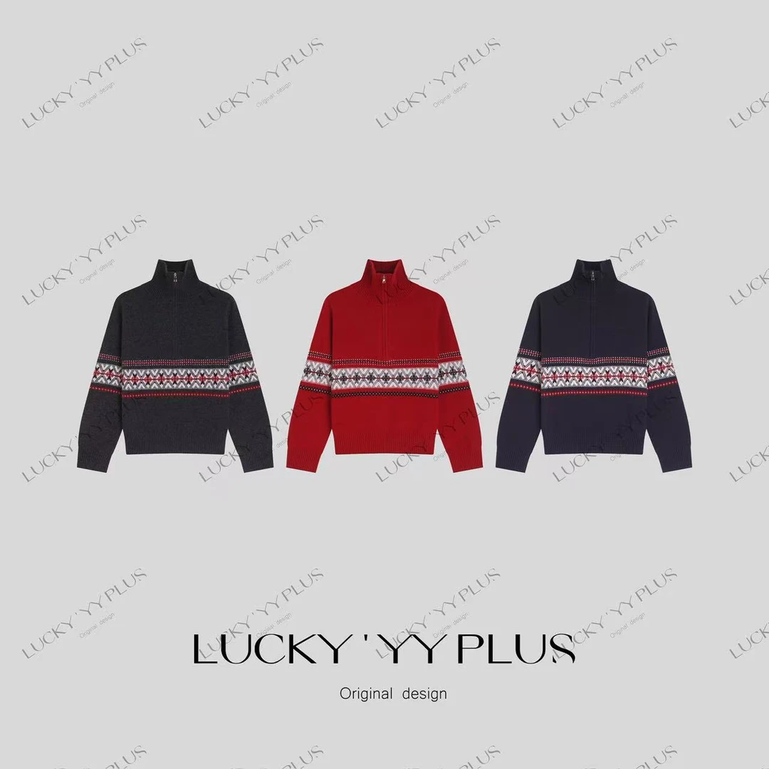 LUCKYY 高品定制满分羊毛费尔岛立领百搭毛衣 B2518