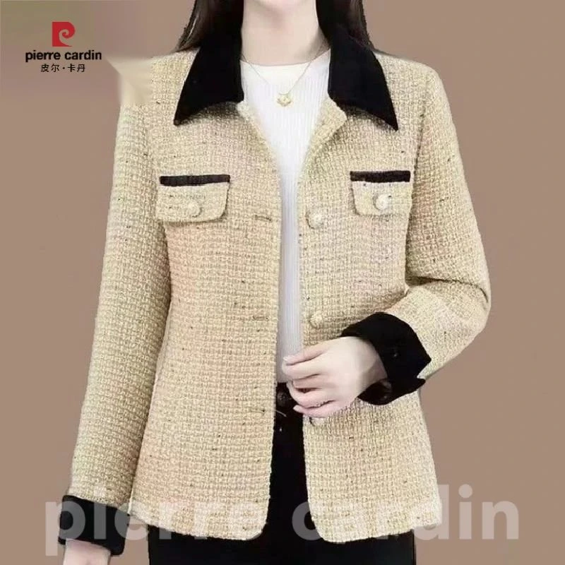 皮尔卡丹春秋年轻妈妈小香风上衣春秋早冬新款气质高级感爆款外套