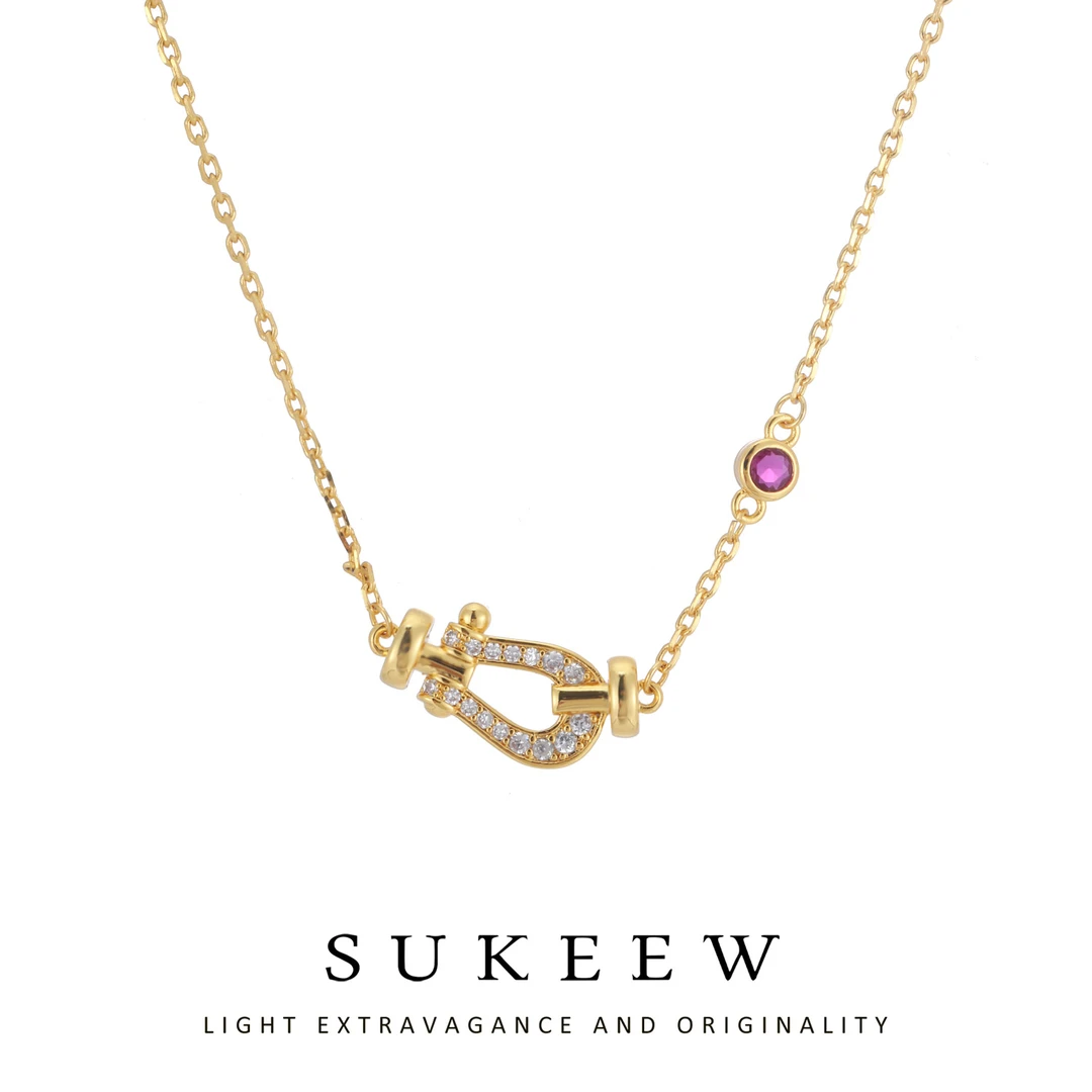 SUKEEW/酥可 铜合金项链 气质百搭链条马蹄精致项链204204