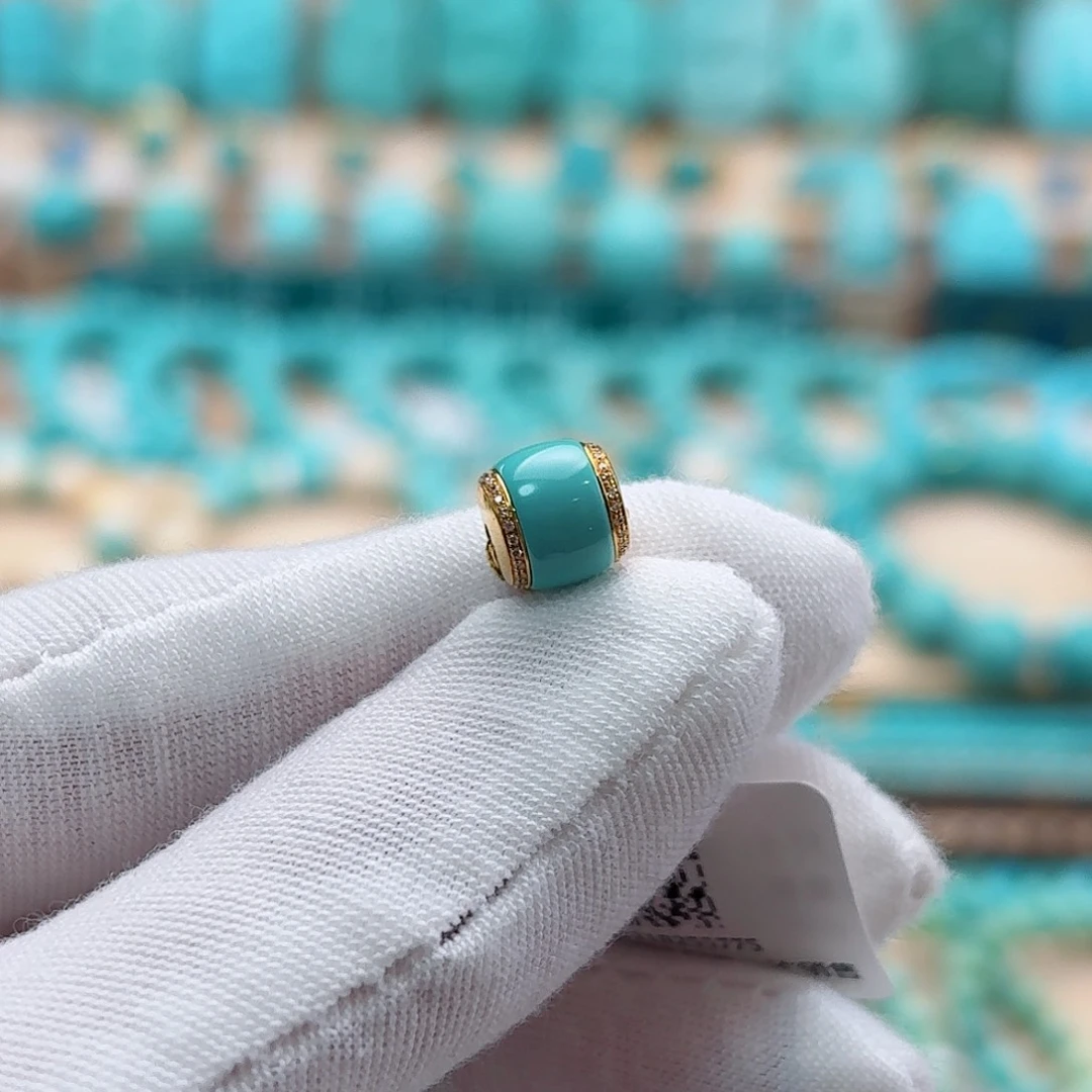 绿松石18K金镶嵌珠宝奇石