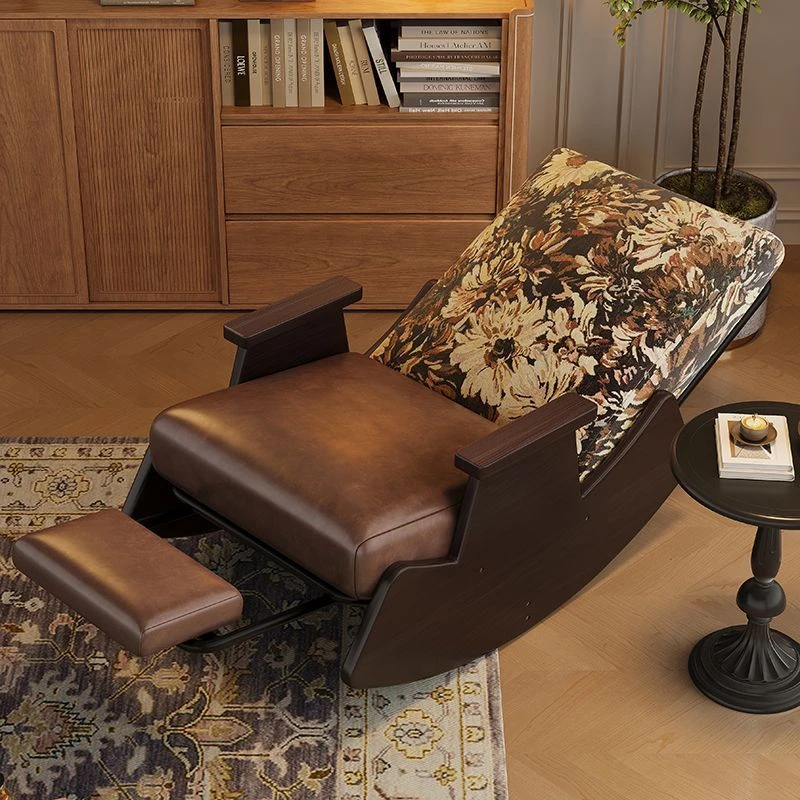 北欧实木摇椅懒人休闲摇摇椅逍遥椅成人午睡椅躺椅阳台老人椅客厅