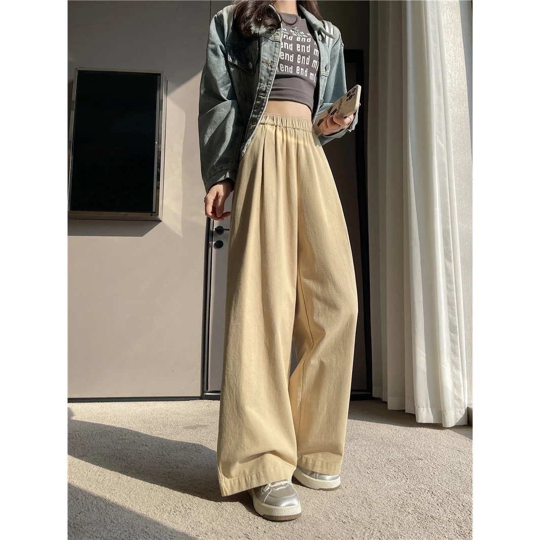 【现货发】听.夏 水洗棉阔腿裤子直筒休闲时尚洋气百搭夏季潮牌新款