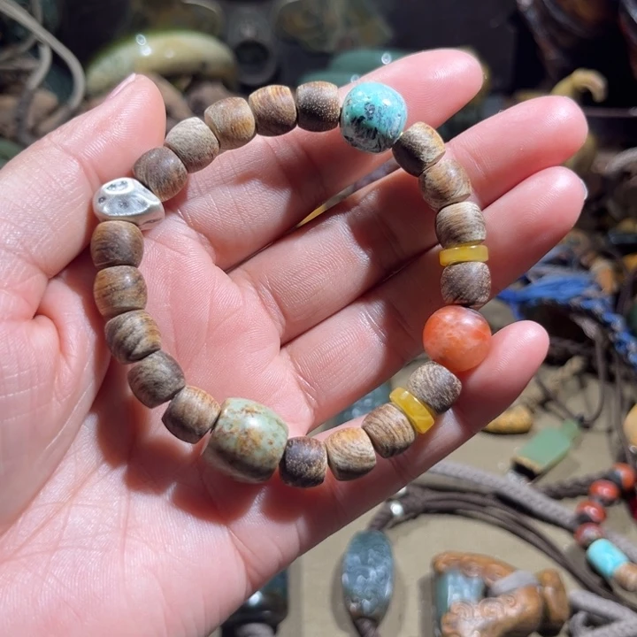 岫岩河磨玉（透闪石质玉）手串未镶嵌龙*