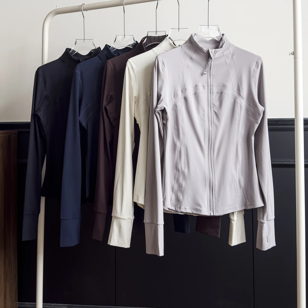 lulu同款瑜伽服女秋冬立领运动夹克健身骑行外套显瘦跑步服上衣