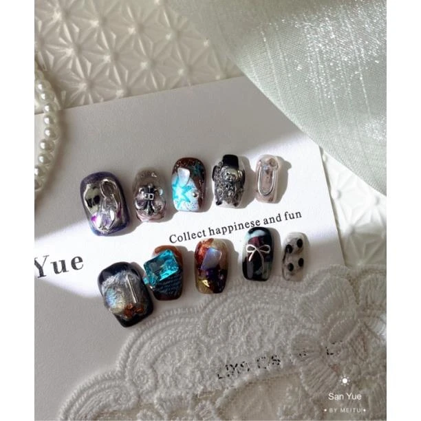 陨落星尘～小众显白ins风小短甲甲片美甲今年本甲男生