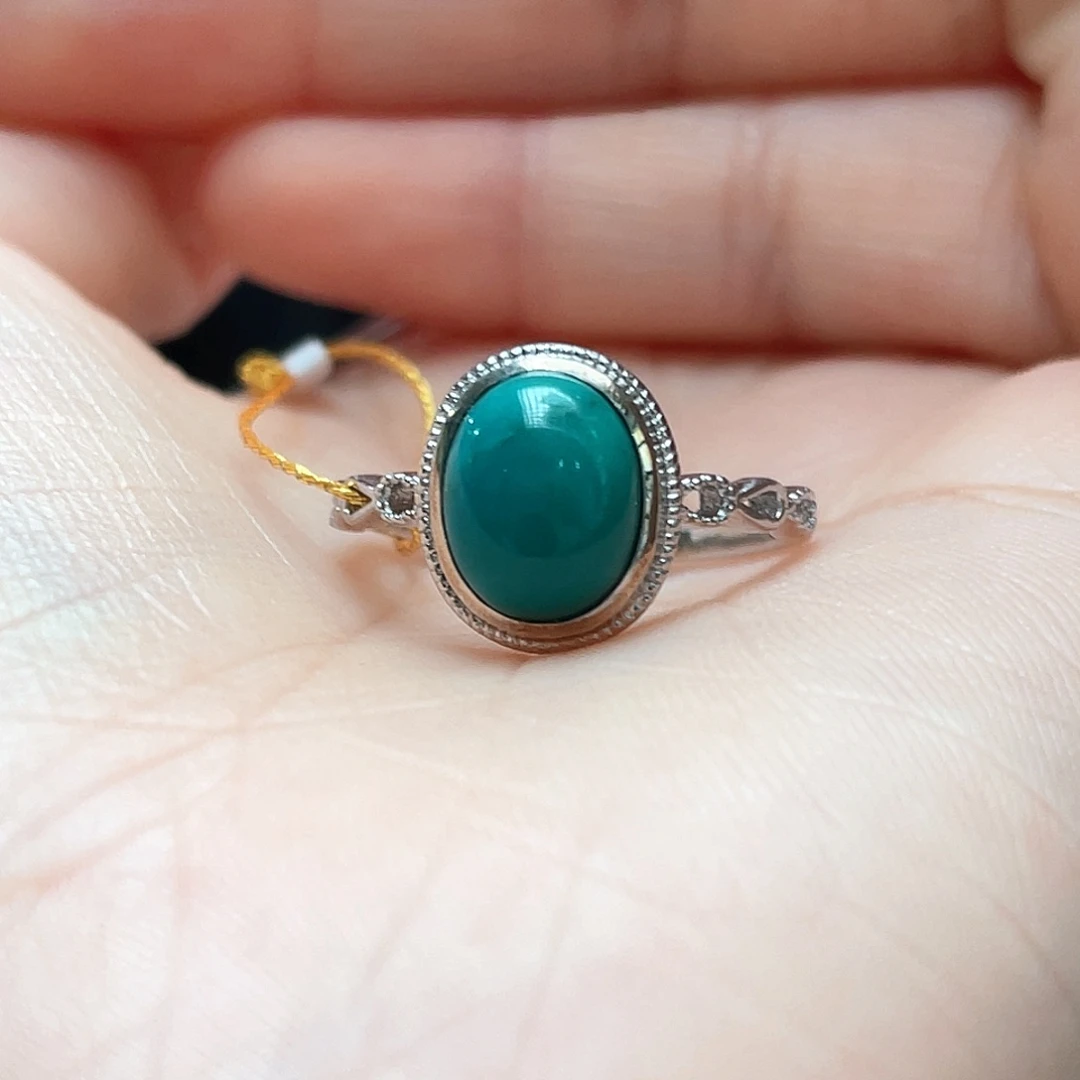 银S925镶嵌绿松石戒指