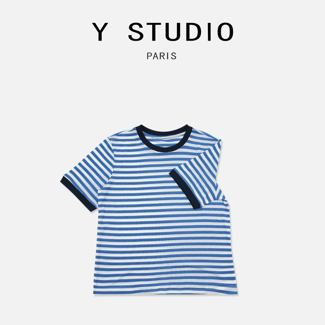 【大妮专属】（春色未休）2025夏季百搭潮流设计高街条纹圆领短袖T恤