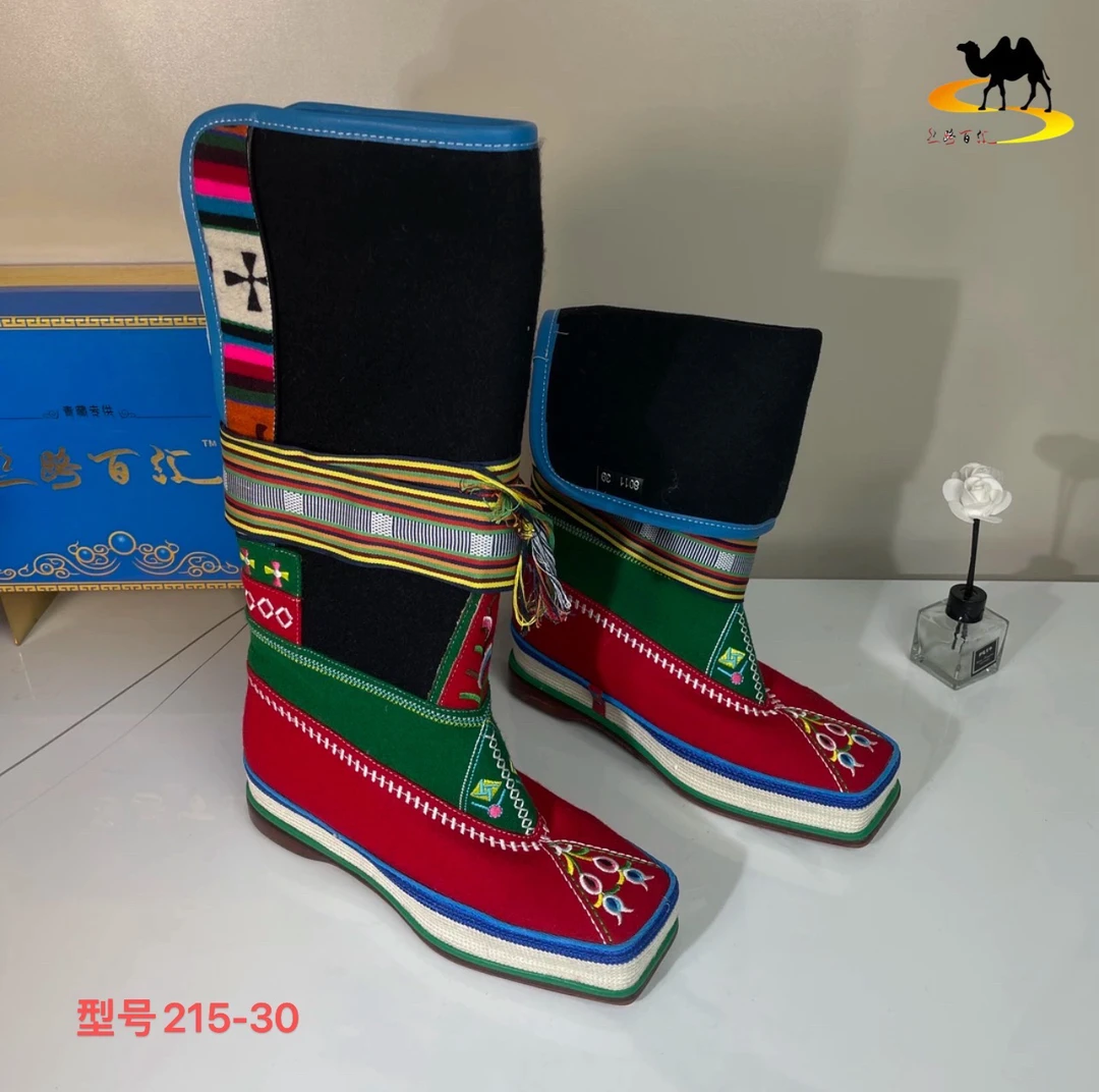 215-30男士鞋松巴拉姆靴子搭配藏装藏族跳舞鞋青海西藏甘孜包邮