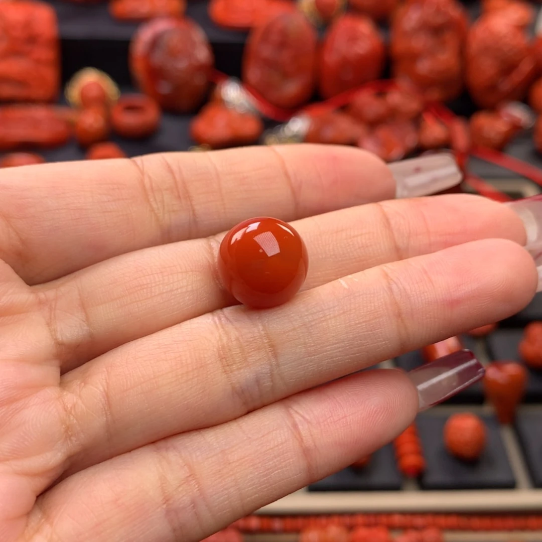 【闪购商品】南红玛瑙圆珠单珠12.5mm未镶嵌奈***球