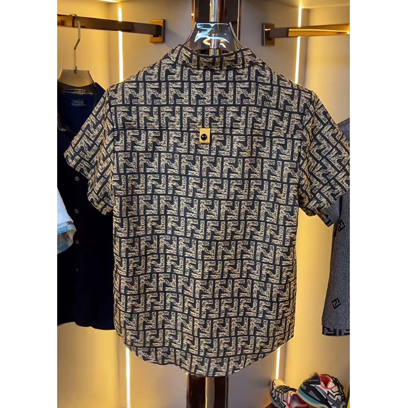 欧货轻奢高定大牌男装衬衣2025夏季新款怪兽之眼设计感字母衬衫潮