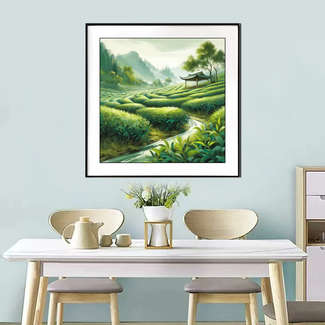 【新疆长绒棉绣布】6871茶香四溢十字绣大格60x60厘米满绣43色