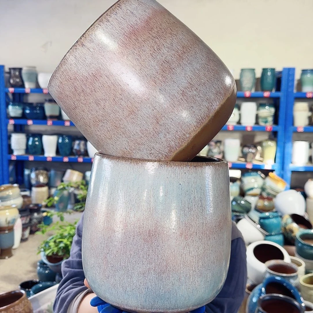 紫砂花盆高20口19