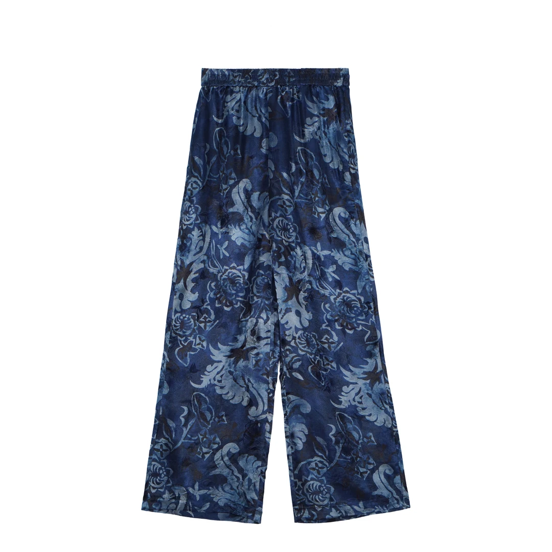 夏日福利桑蚕丝青花瓷裤子CL-1133