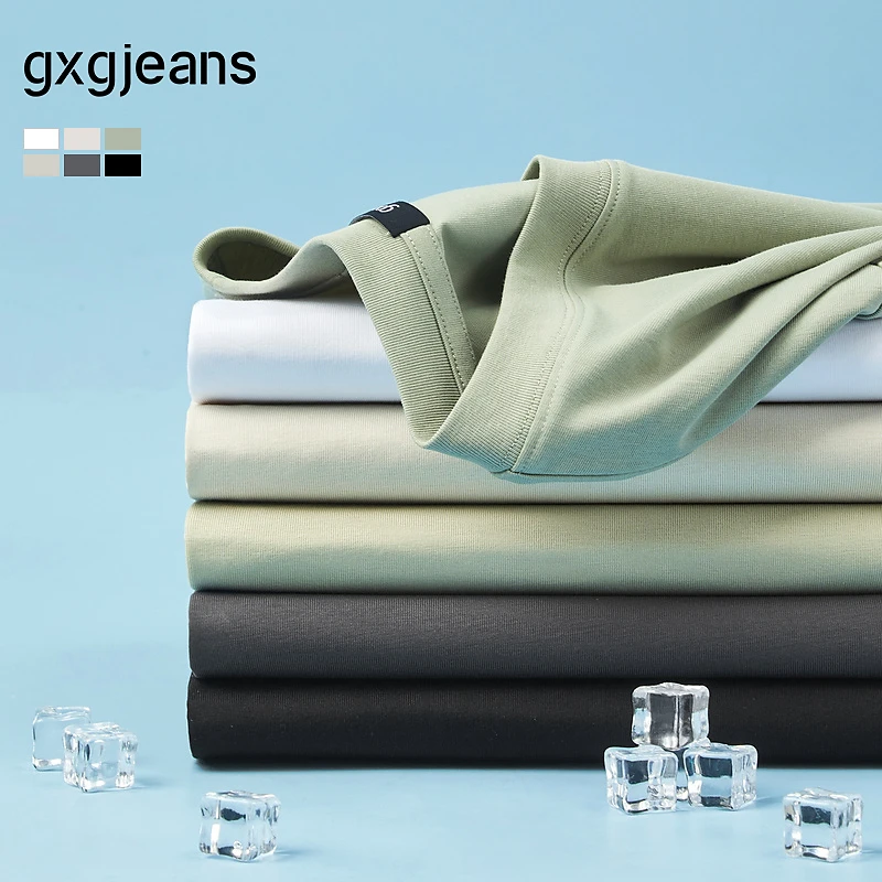 gxg.jeans男装 多色字母绣花基础休闲圆领短袖T恤男 25年夏新品
