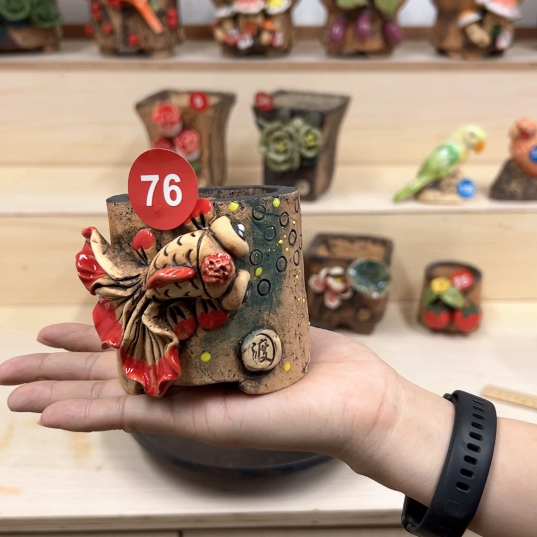 紫砂花盆76号内口6外高8