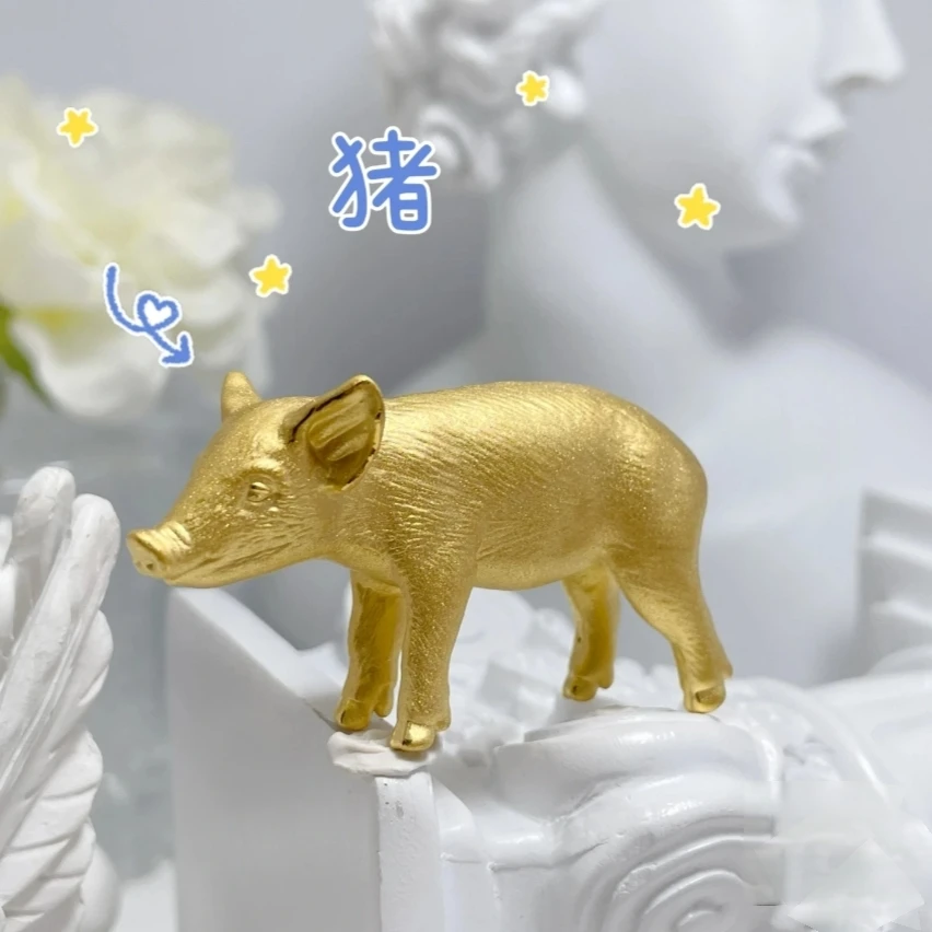 【创隆黄金】999足金黄金福气猪招财生肖猪摆件