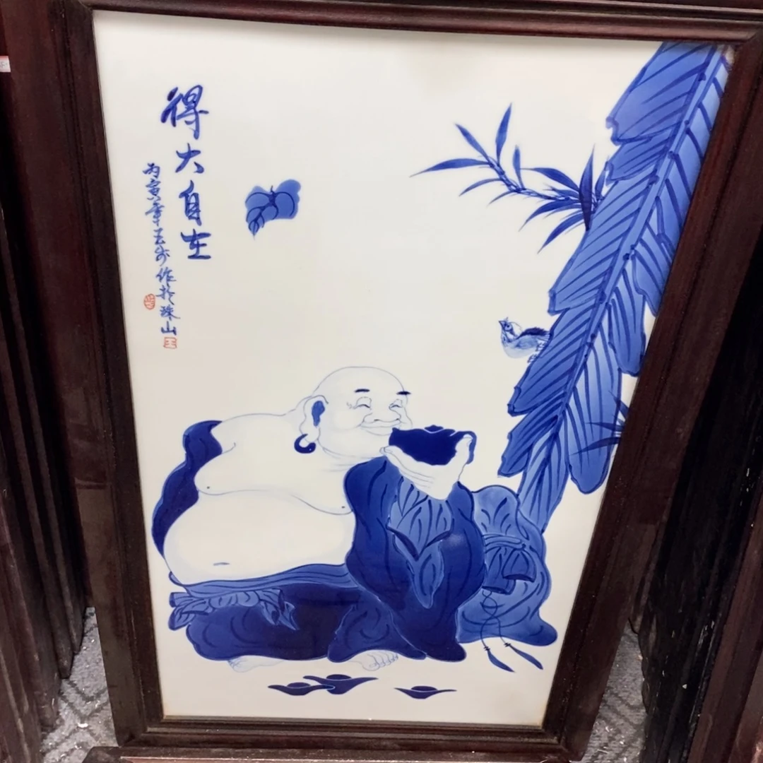 瓷90*52*1景德镇瓷板画柴窑烧制