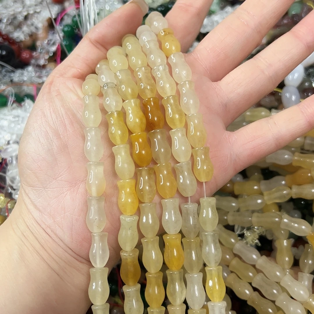 玛瑙/玉髓未镶嵌珠宝半成品，金丝玉花瓶一条