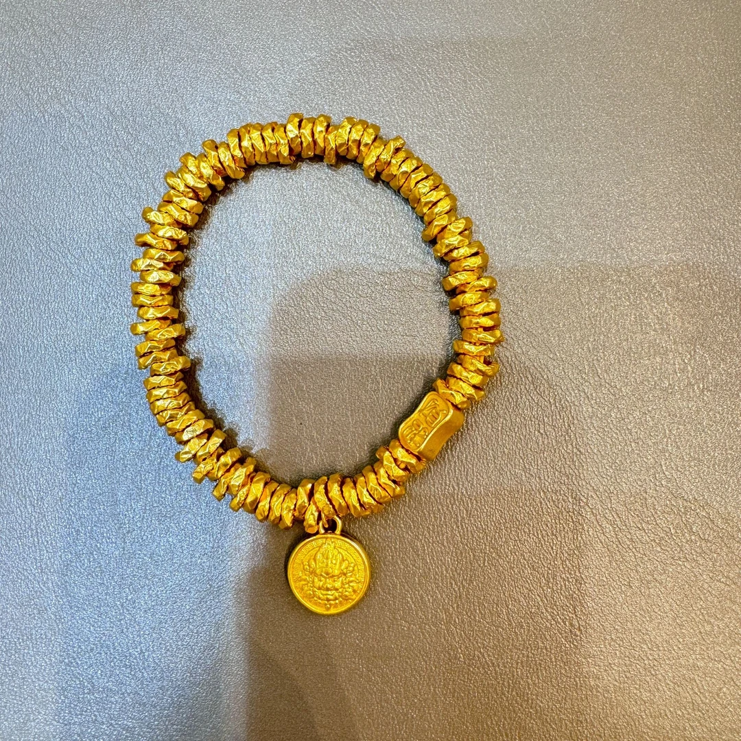 【W甄芝系列】足金999 新纳福黄财神盘缠