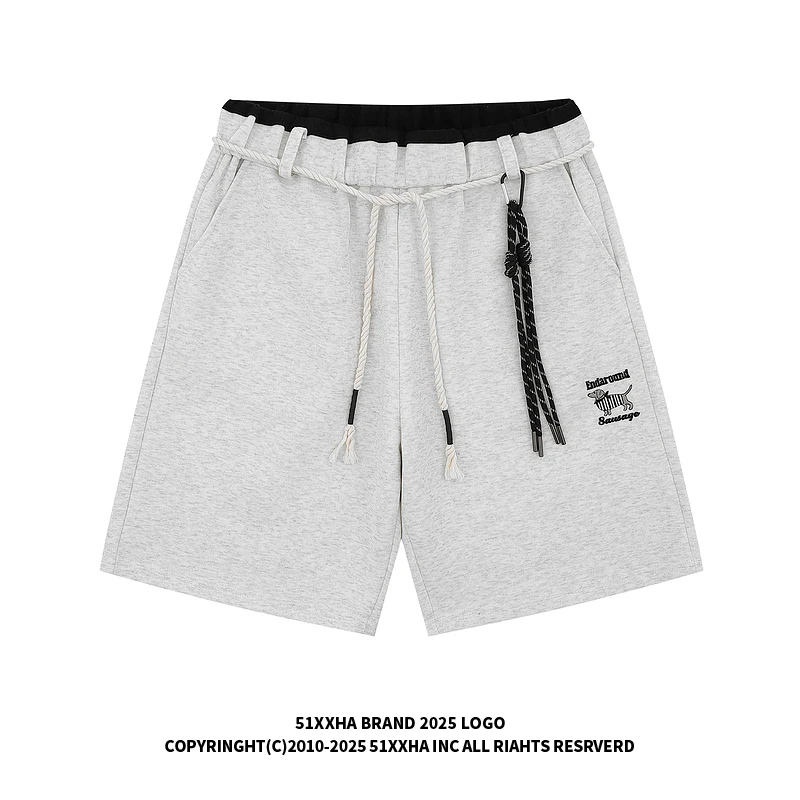 51嘻哈美式潮牌挂饰刺绣运动休闲短裤男女夏季透气宽松篮球五分裤