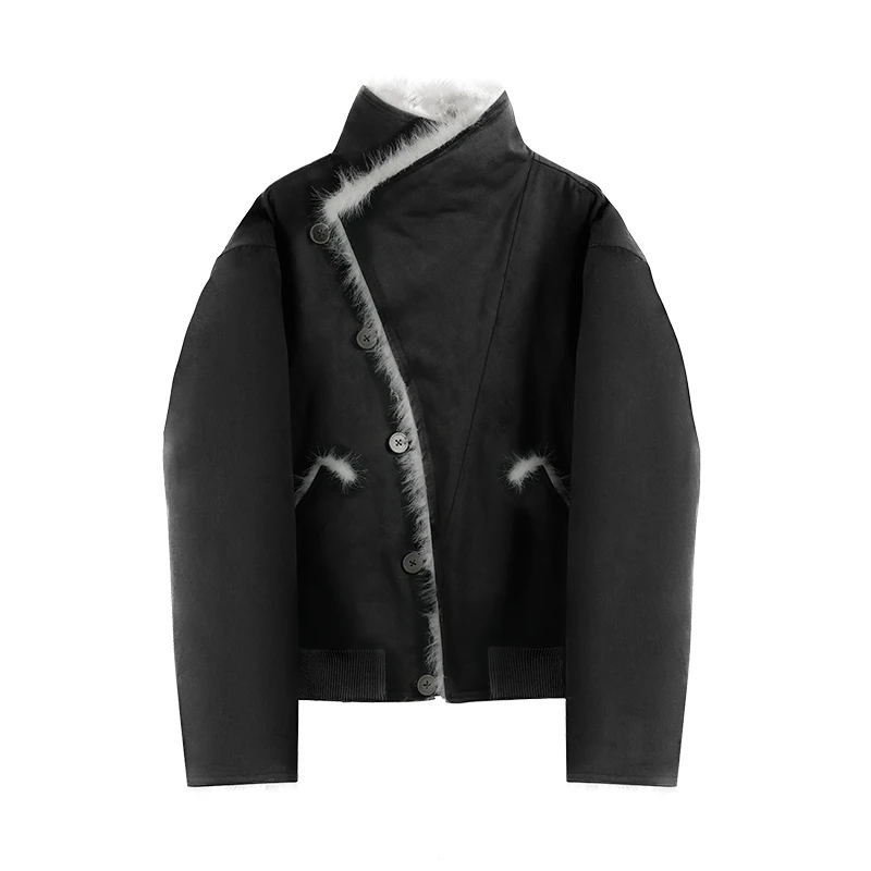 Slight Vogue "gipsy" 旧银扣交襟bomber游牧外套棉服SV4242