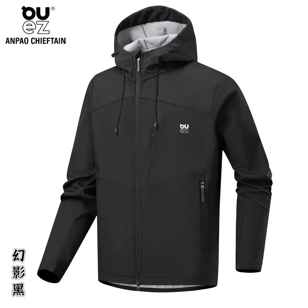 秋冬定制户外软壳加绒冲锋登山夹克外套男女同款-25619