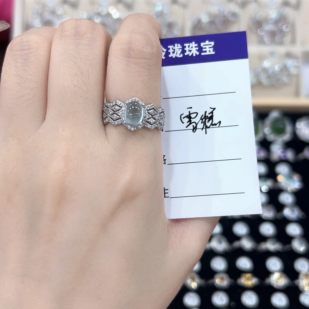 雪***.黄晶戒指银S925镶嵌戒指