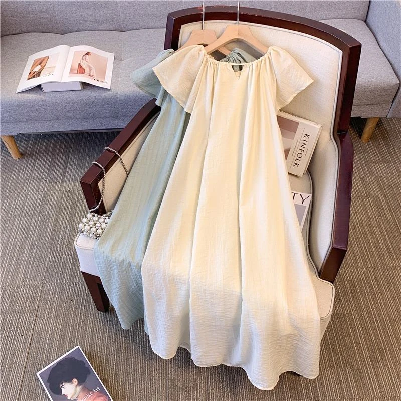 时尚高级感镂空吊带裙胖MM大码女装夏季新款高腰显瘦薄款连衣裙子