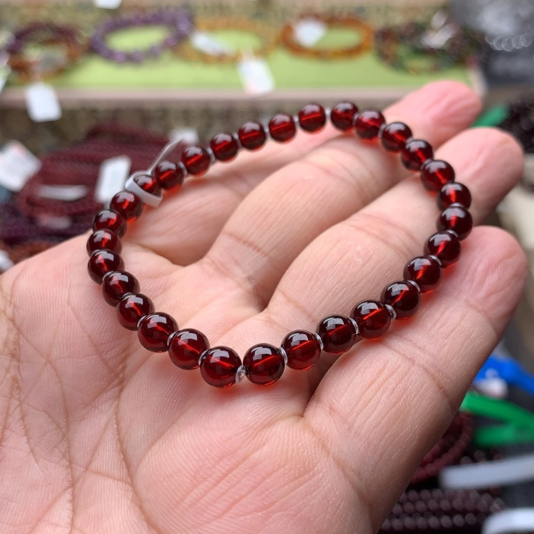 华***华石榴石手串未镶嵌6