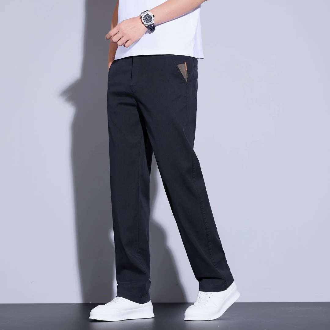 新款男士莱赛尔冰丝商务直筒薄款休闲裤时尚潮流设计显瘦显高百搭