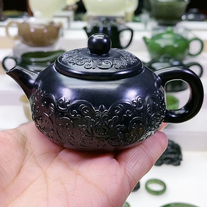 未镶嵌和田玉挂件茶壶120m l