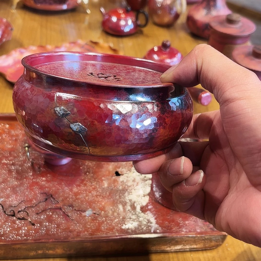 银桔钉12壶承手工锻打工艺