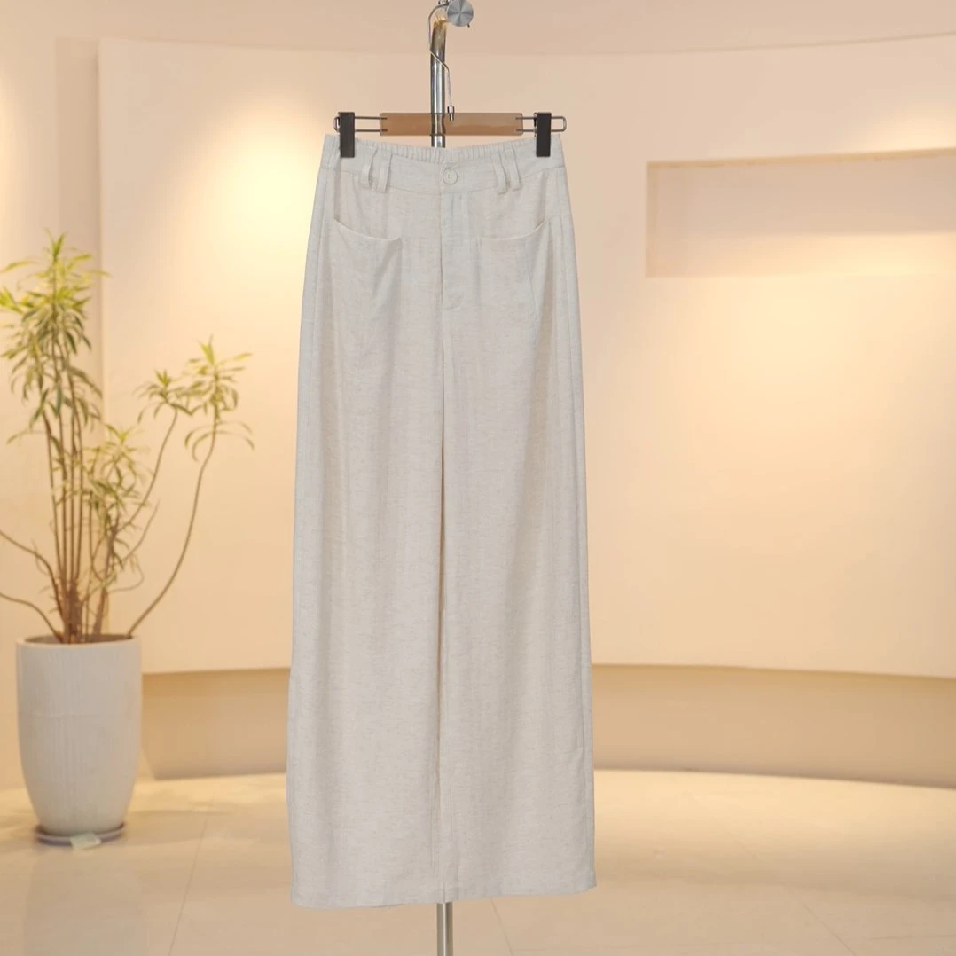 【认准正版】夏季新款时尚百搭显瘦高腰窄版直筒裤纯色K85151