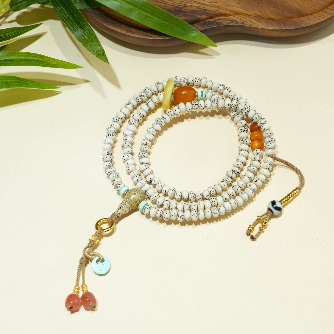 【虫二原创】 5mm+天然星月菩提设计佛珠叠戴百搭DIY时尚多样性发一