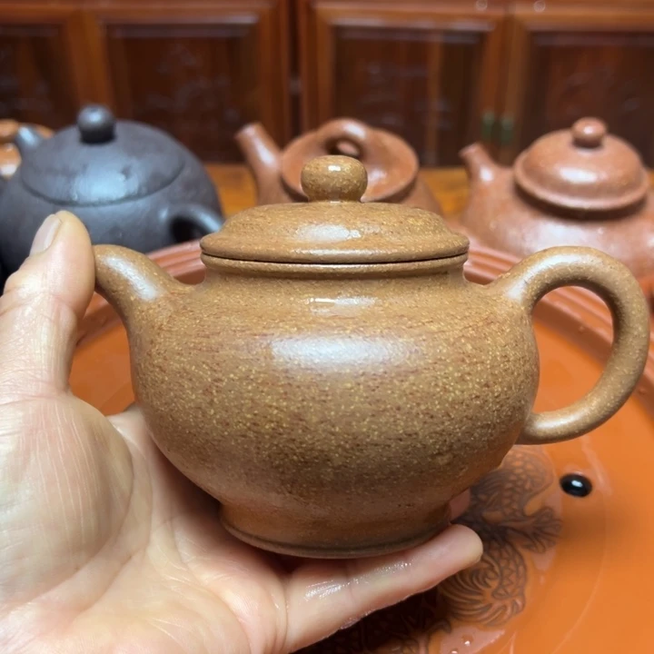 紫砂茶壶鱼*仓宜兴原矿金降坡