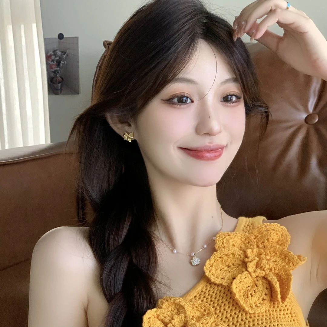 FULL GIRLISH耳环02223金色花朵森系耳钉耳饰