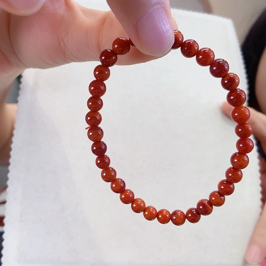手链未镶嵌南红玛瑙牛血红瓦西料
