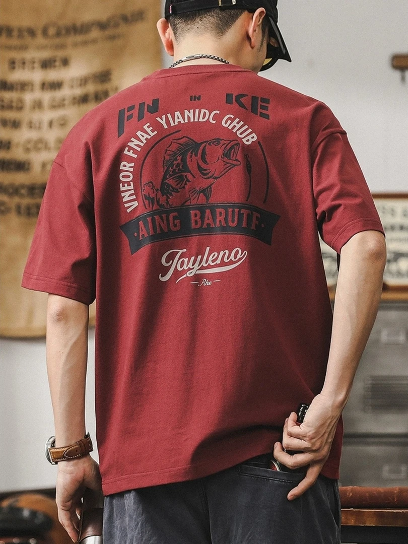 280g重磅双纱纯棉短袖T恤男士休闲圆领大码美式夏季半袖百搭宽松