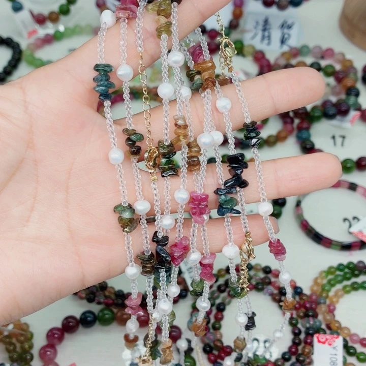 碧玺未镶嵌手链140