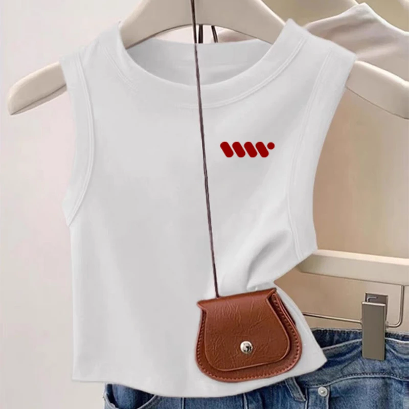 无袖打底吊带背心女士韩版纯棉印花潮流修身显瘦内搭西装时尚上衣