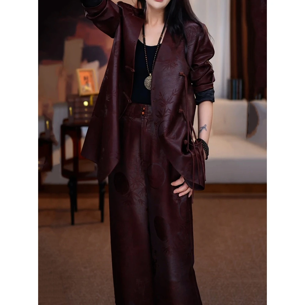 端庄优雅高端裤套装女2025秋季新款轻奢贵夫人显瘦百搭外套+裤子