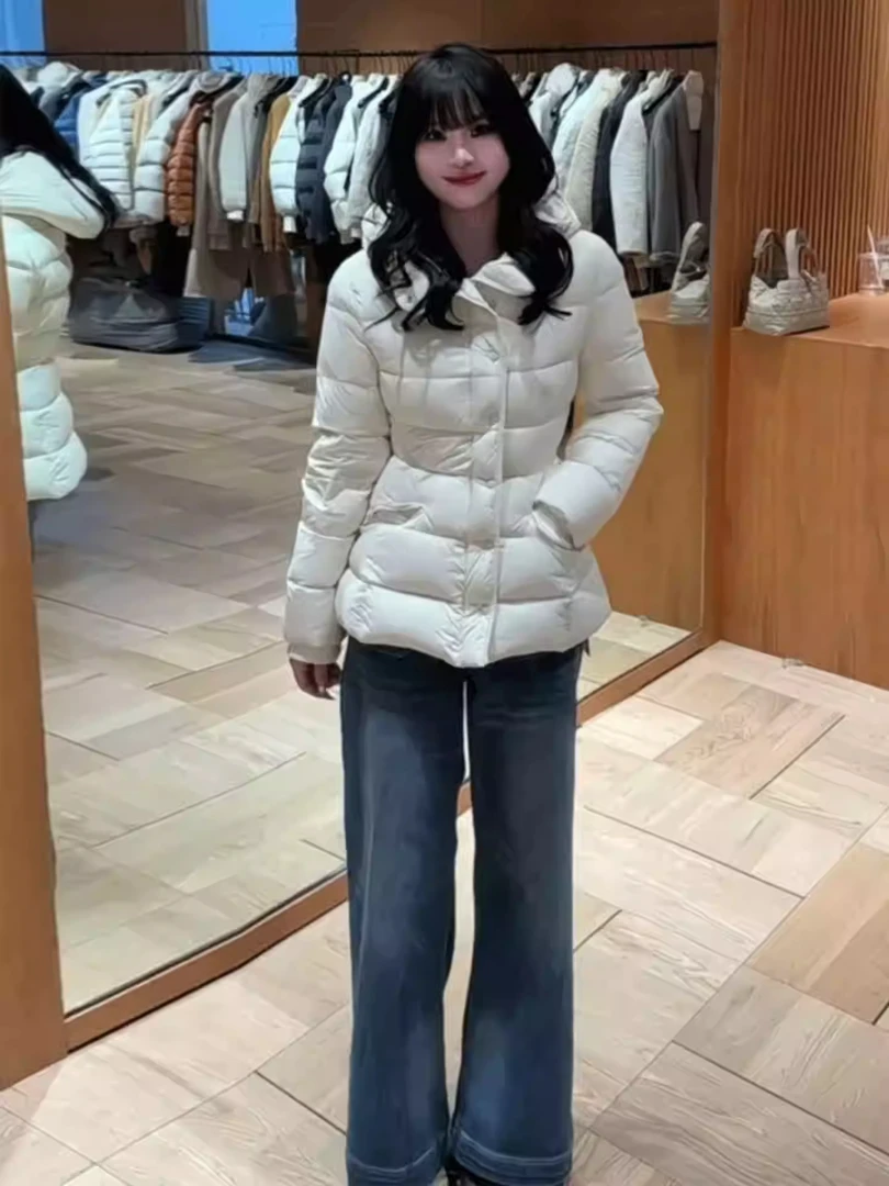 韩版时尚连帽排骨棉衣棉服女冬季2025新款穿搭收腰显瘦保暖外套潮