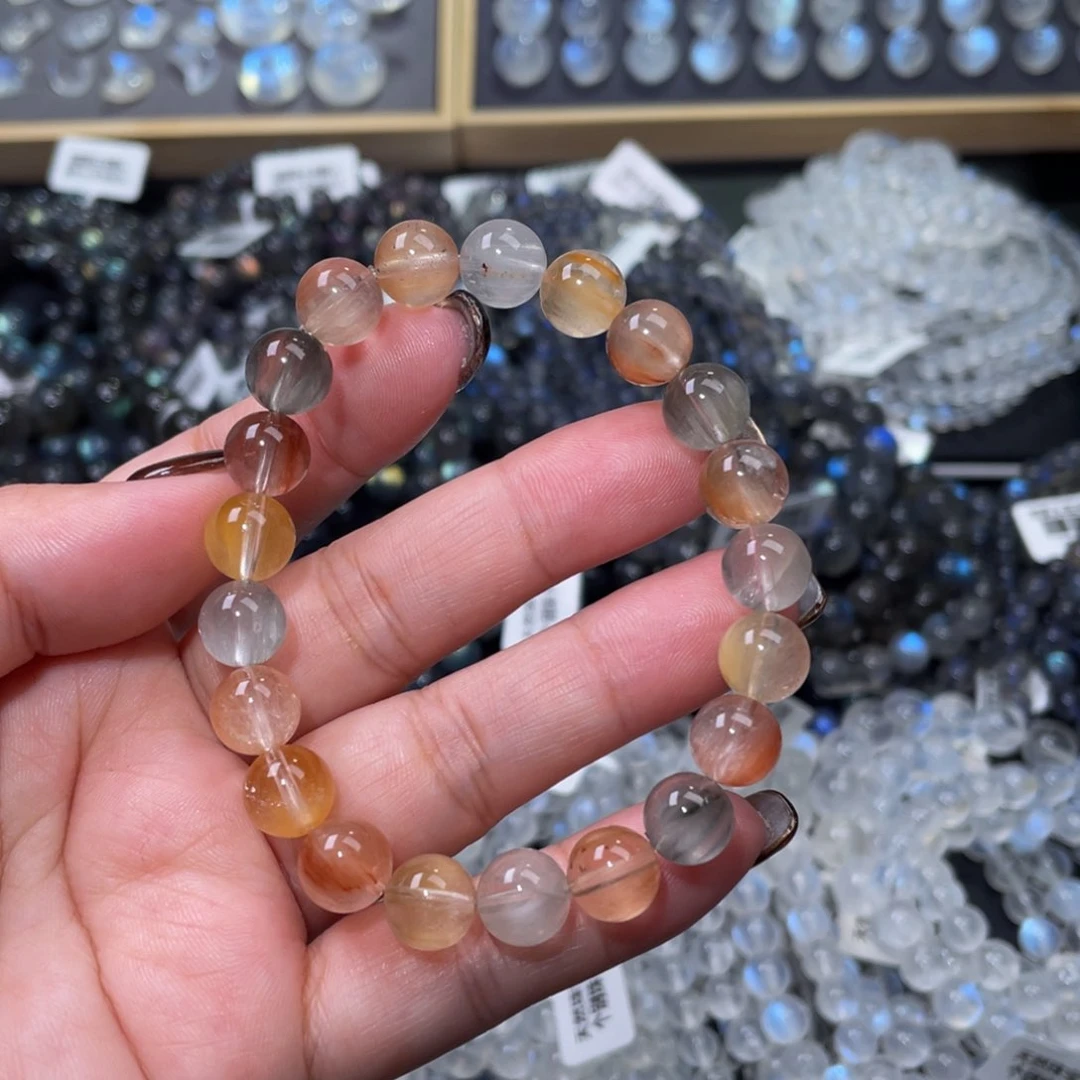 发晶手链未镶嵌彩兔毛手链9mm