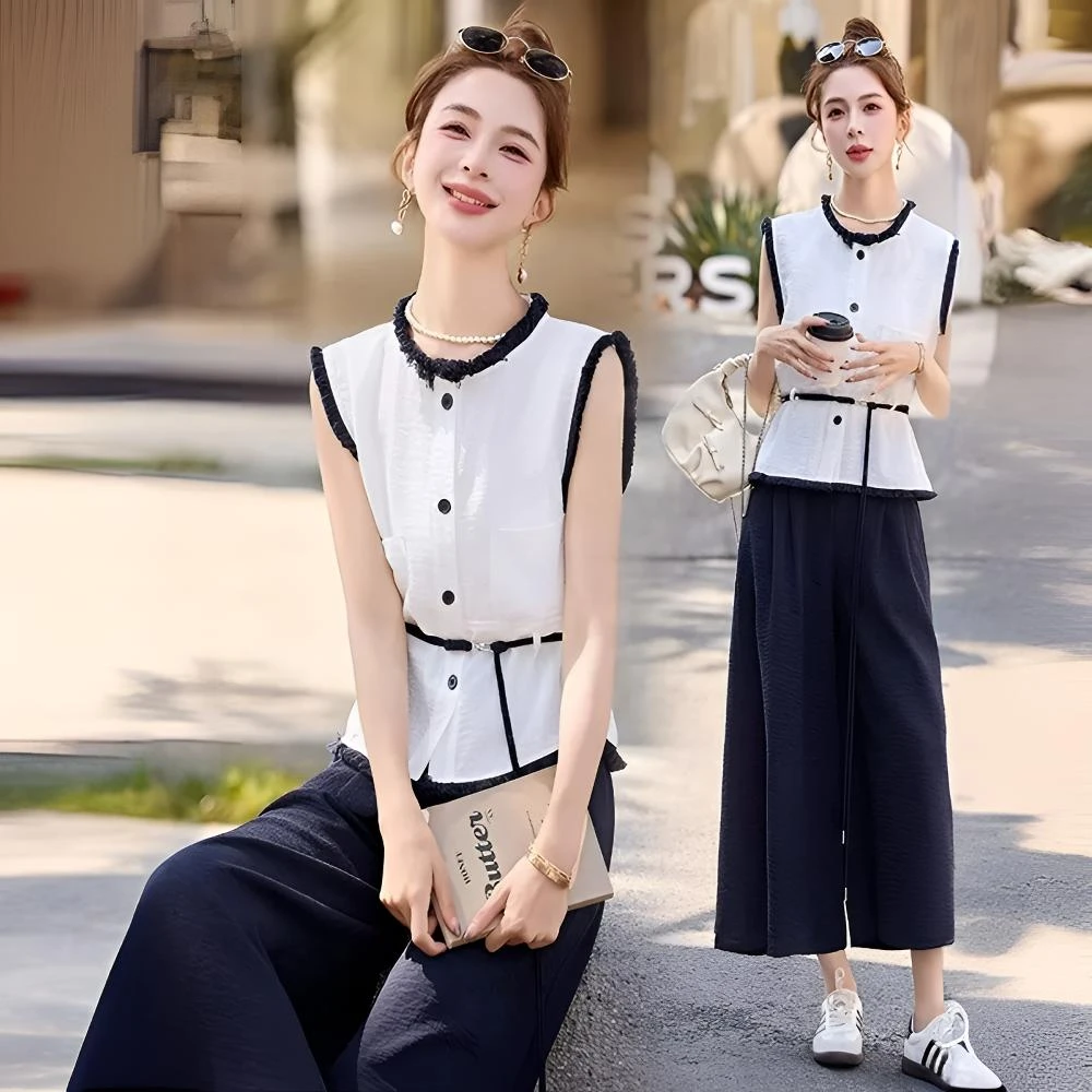 爱尚时尚套装新中式上衣连衣裙减龄套装夏装田园风休闲意式民族风