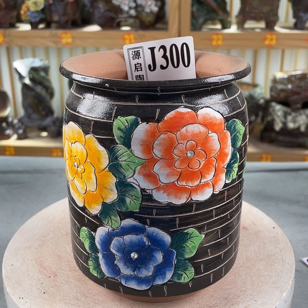 紫砂花盆景德镇陶瓷多肉花盆300