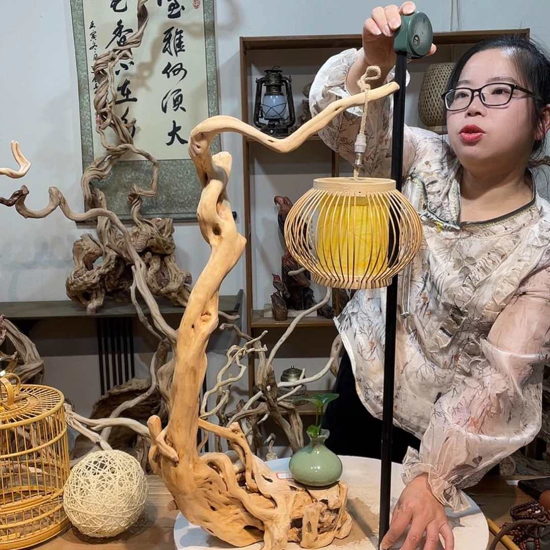 香杉木杜鹃根根艺摆件